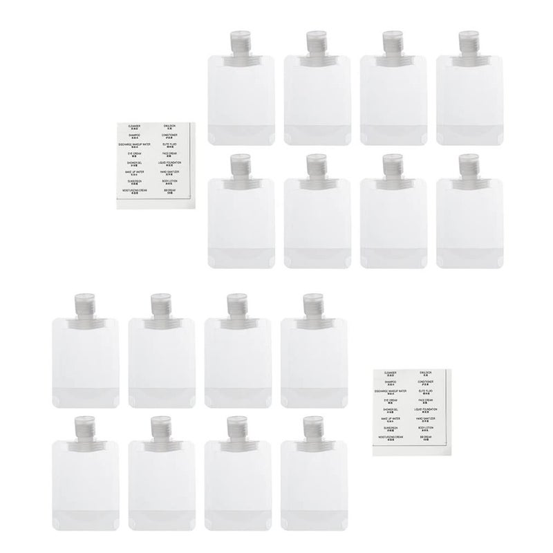 Kallory Travel Pouches for Toiletries: 15pcs Refillable Empty Squeeze Pouch - Travel Shampoo and Conditioner Bottles - Image 1